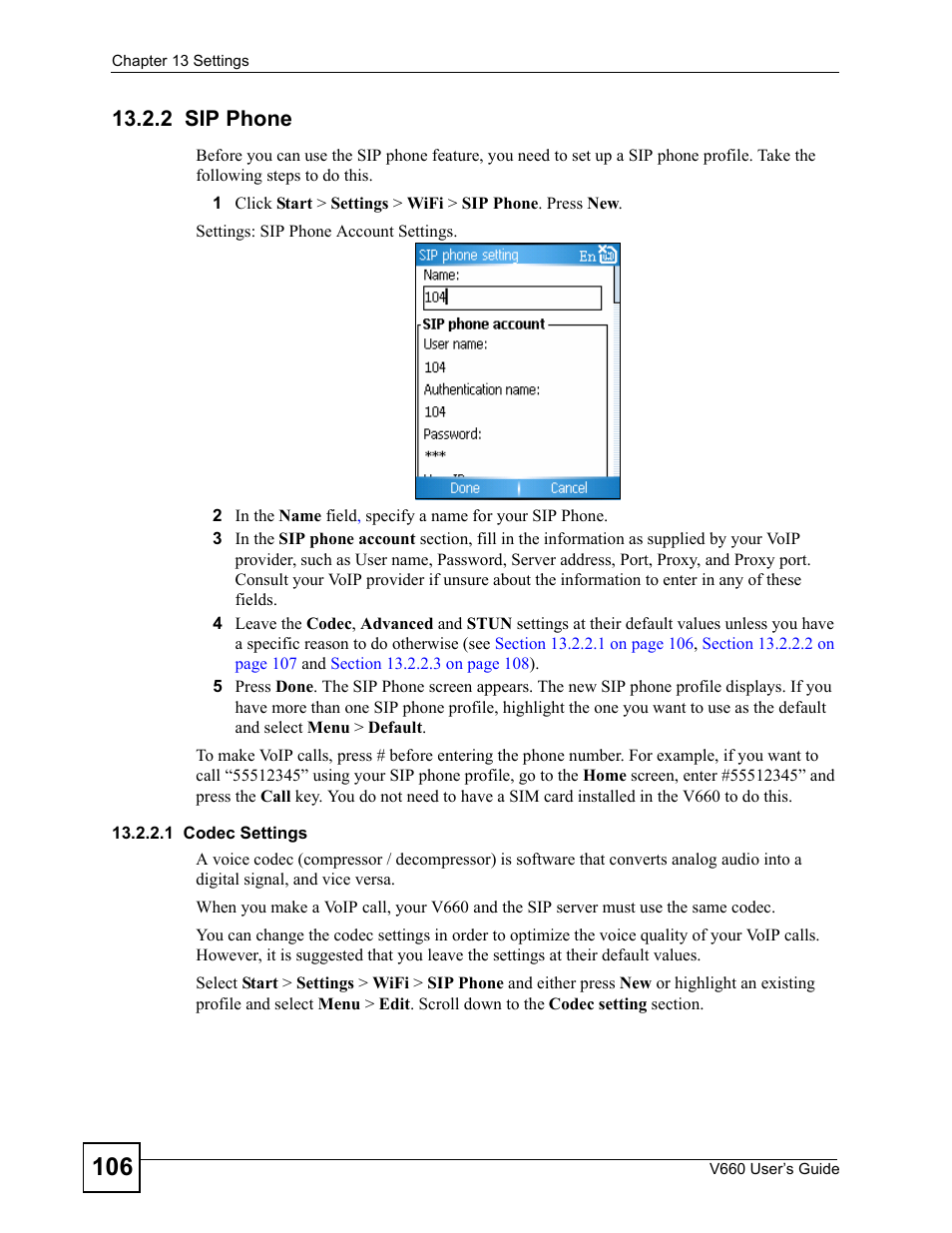 2 sip phone | ZyXEL Communications V660 User Manual | Page 106 / 192