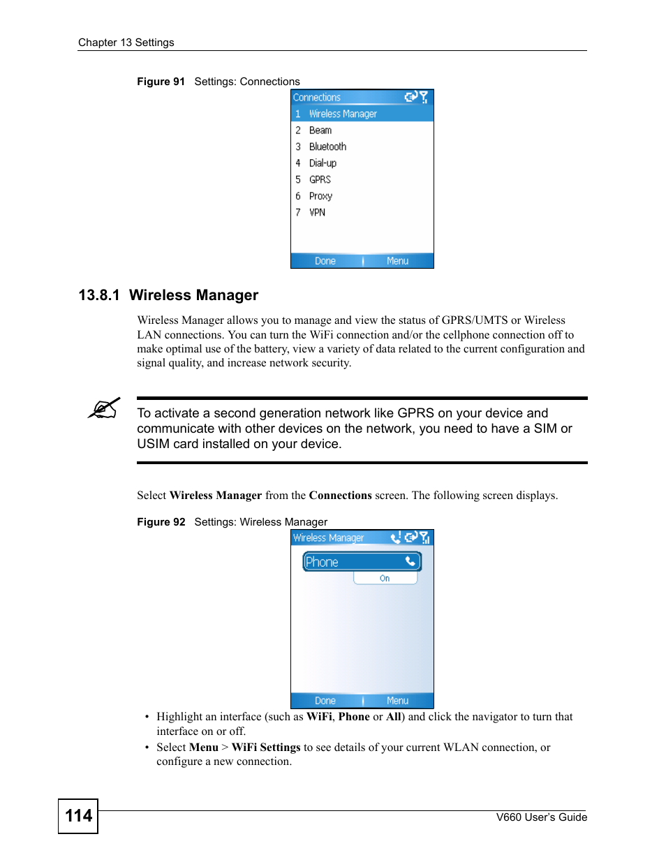 1 wireless manager | ZyXEL Communications V660 User Manual | Page 114 / 192