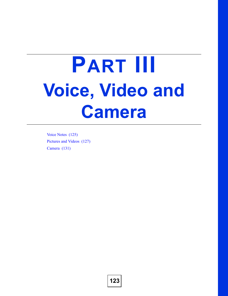 Voice, video and camera, Part iii: voice, video and camera | ZyXEL Communications V660 User Manual | Page 123 / 192