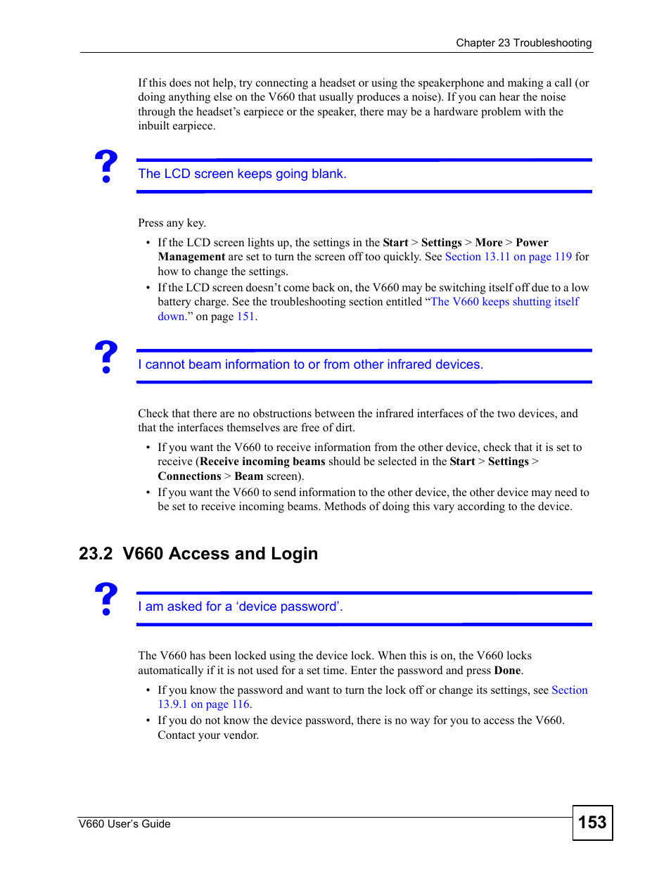 2 v660 access and login, V660 access and login | ZyXEL Communications V660 User Manual | Page 153 / 192