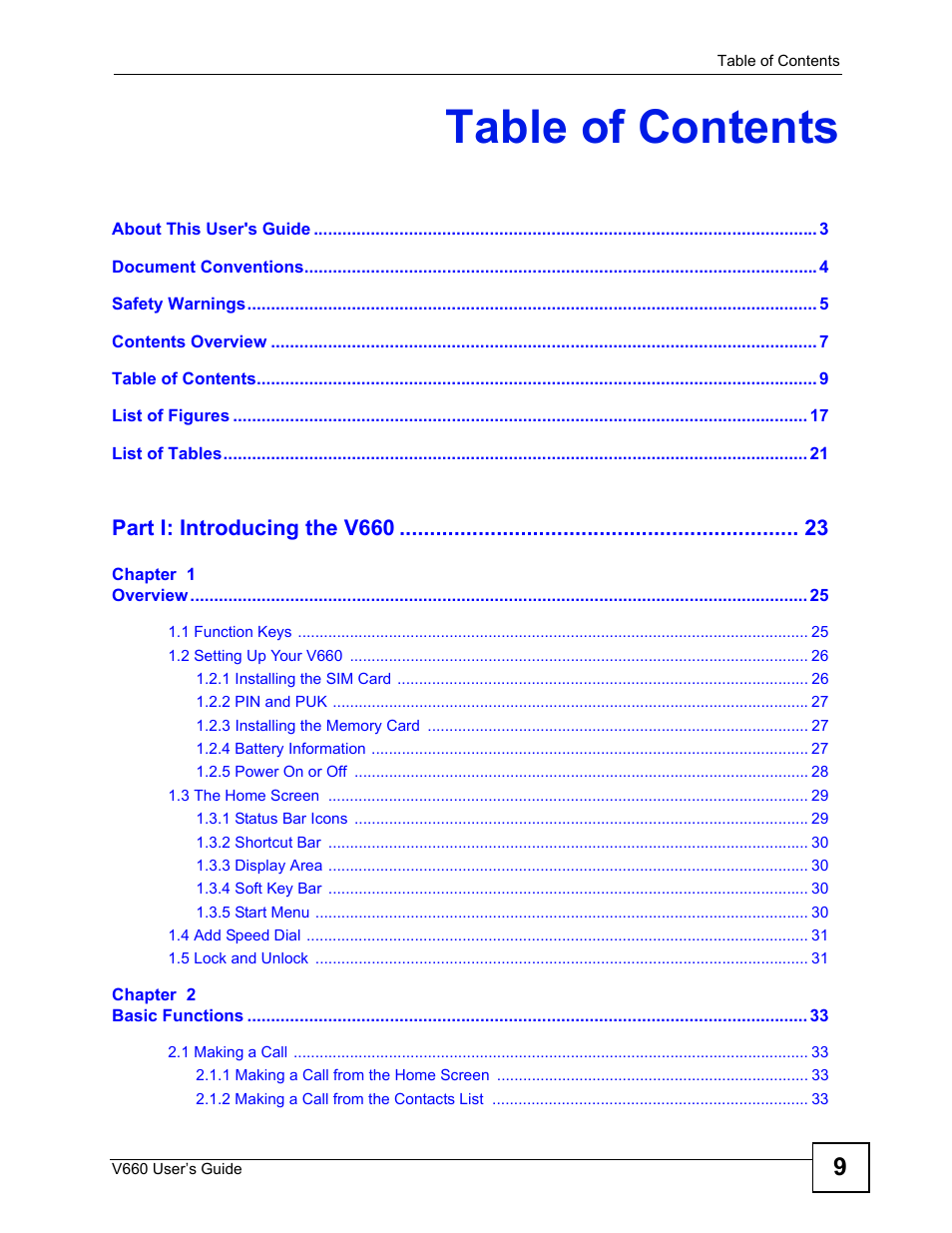 ZyXEL Communications V660 User Manual | Page 9 / 192