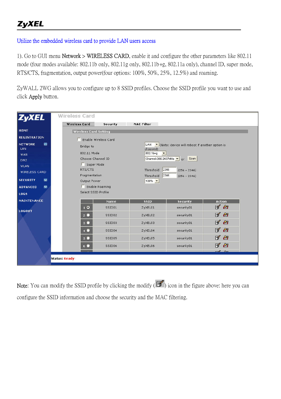 ZyXEL Communications 2WG User Manual | Page 13 / 264