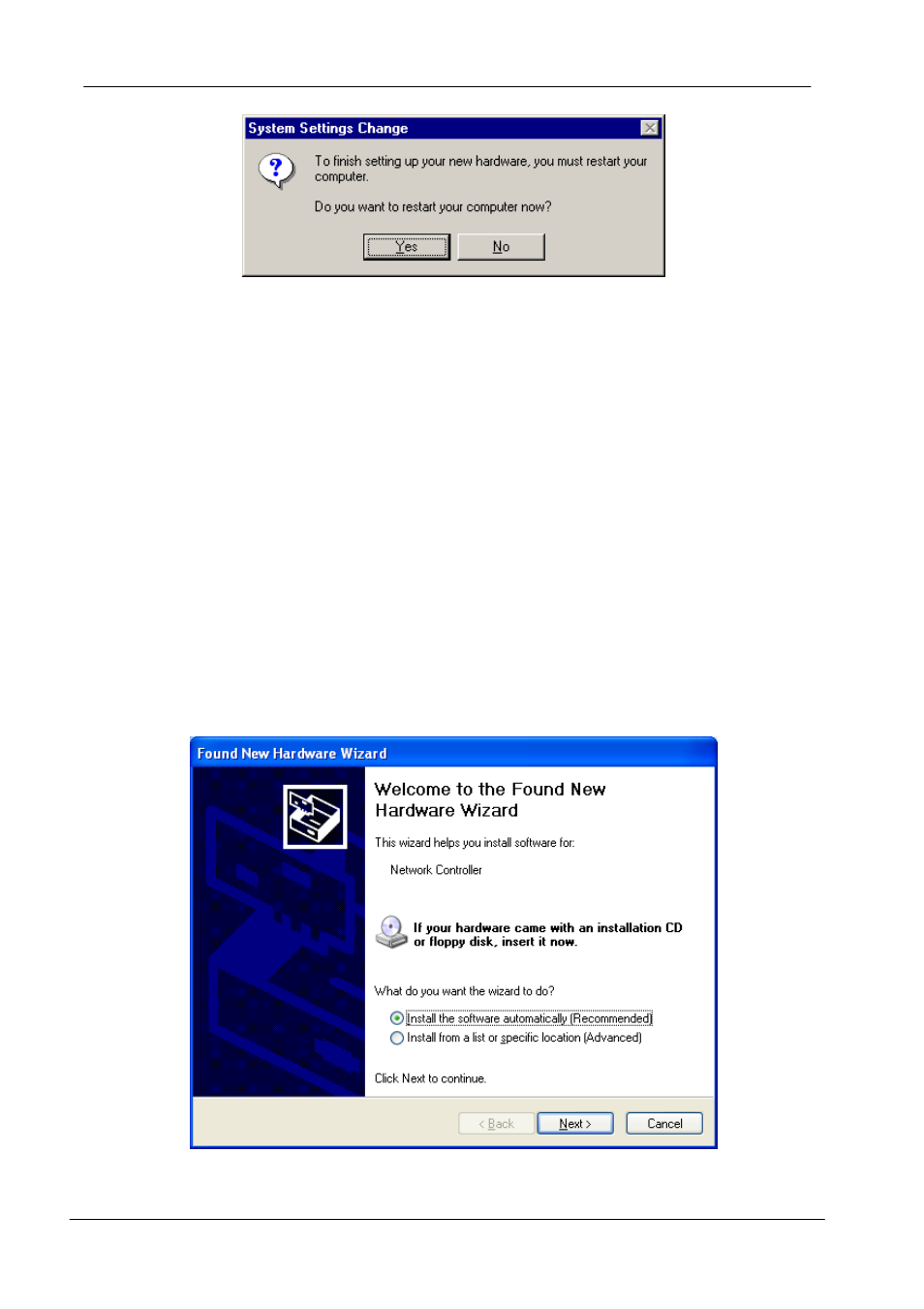 Driver installation for windows xp | ZyXEL Communications WLAN PCI Card IEEE802.11b User Manual | Page 19 / 39