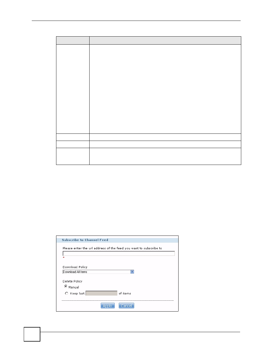 14 adding or editing a broadcatching channel, Figure 80 applications > broadcatching > add | ZyXEL Communications NSA-220 User Manual | Page 108 / 234