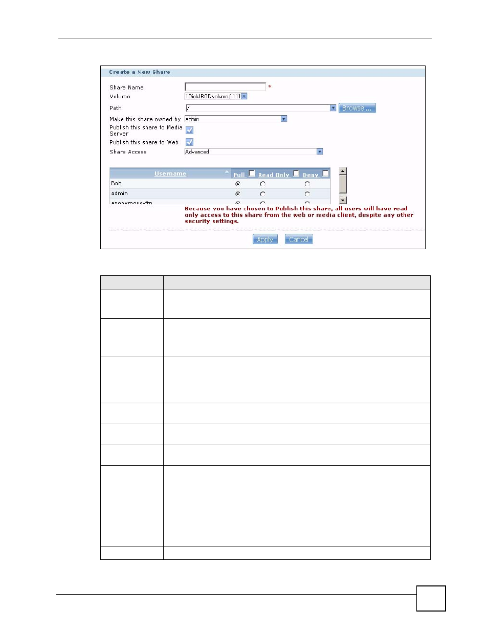 Figure 88 shares > add share | ZyXEL Communications NSA-220 User Manual | Page 121 / 234