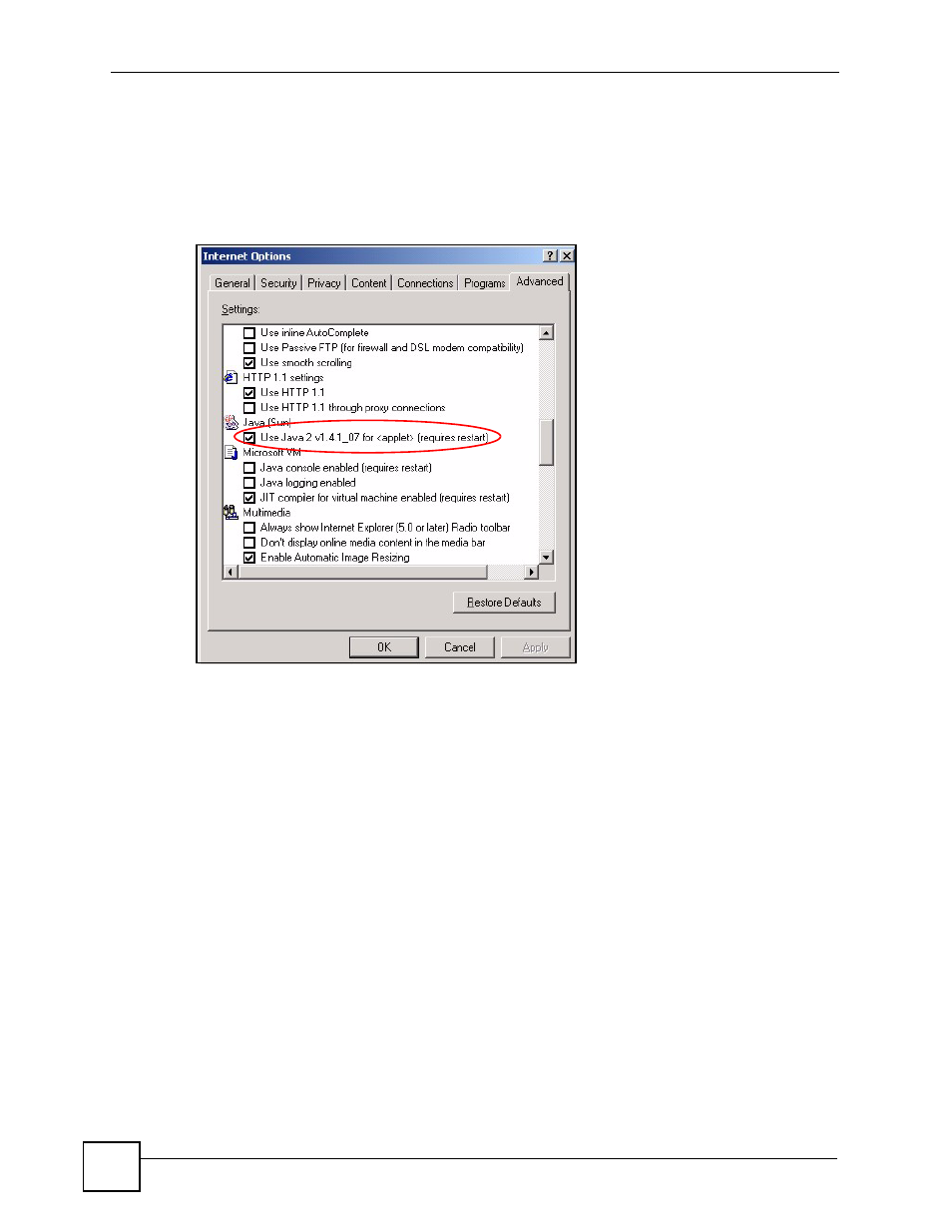 Figure 128 java (sun), Mozilla firefox | ZyXEL Communications NSA-220 User Manual | Page 184 / 234