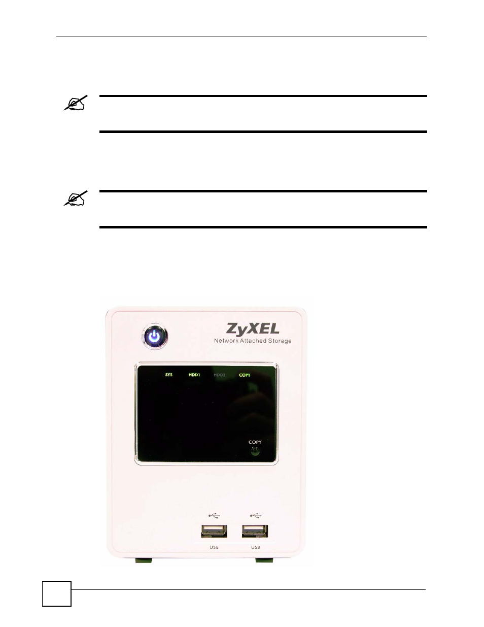 1 leds, Figure 2 nsa front panel | ZyXEL Communications NSA-220 User Manual | Page 26 / 234
