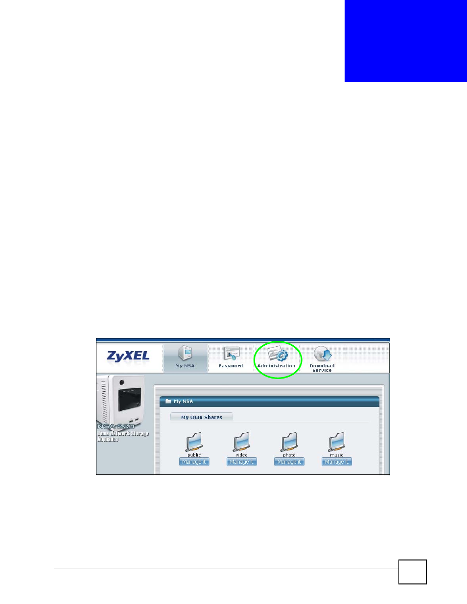 Tutorials, 1 file sharing tutorials, 1 creating a user account | Chapter 3 tutorials, Figure 17 my nsa, Tutorials (45) | ZyXEL Communications NSA-220 User Manual | Page 45 / 234