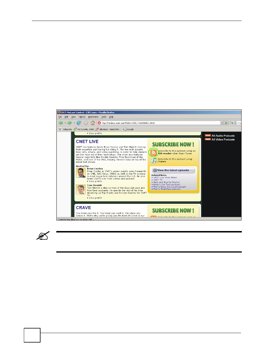 3 broadcatching tutorial, Figure 42 broadcatching link example, 56 3.3 broadcatching tutorial | ZyXEL Communications NSA-220 User Manual | Page 56 / 234