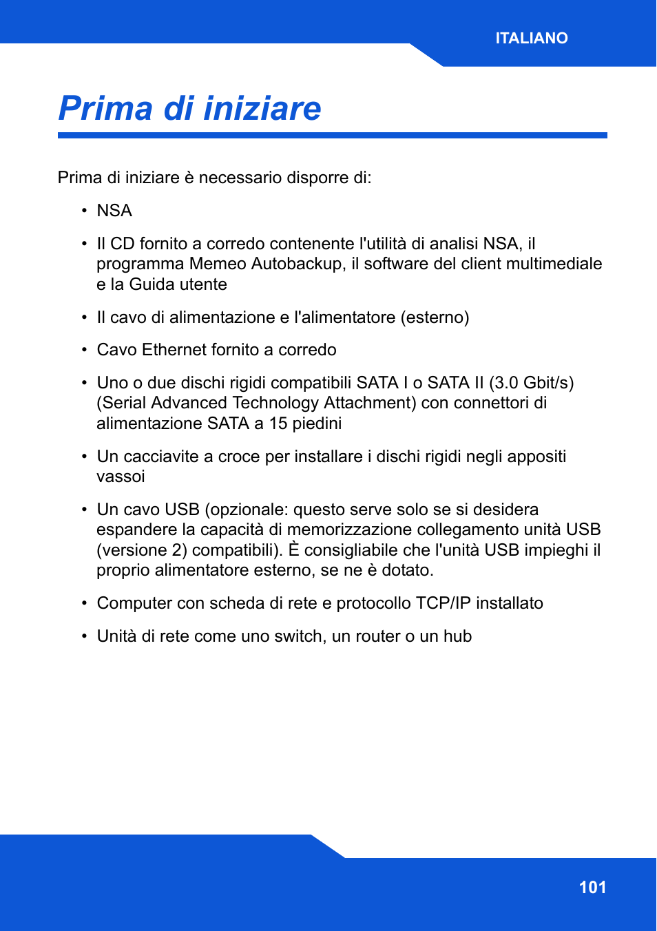 Prima di iniziare | ZyXEL Communications Network Storage NSA-220 Plus User Manual | Page 101 / 216