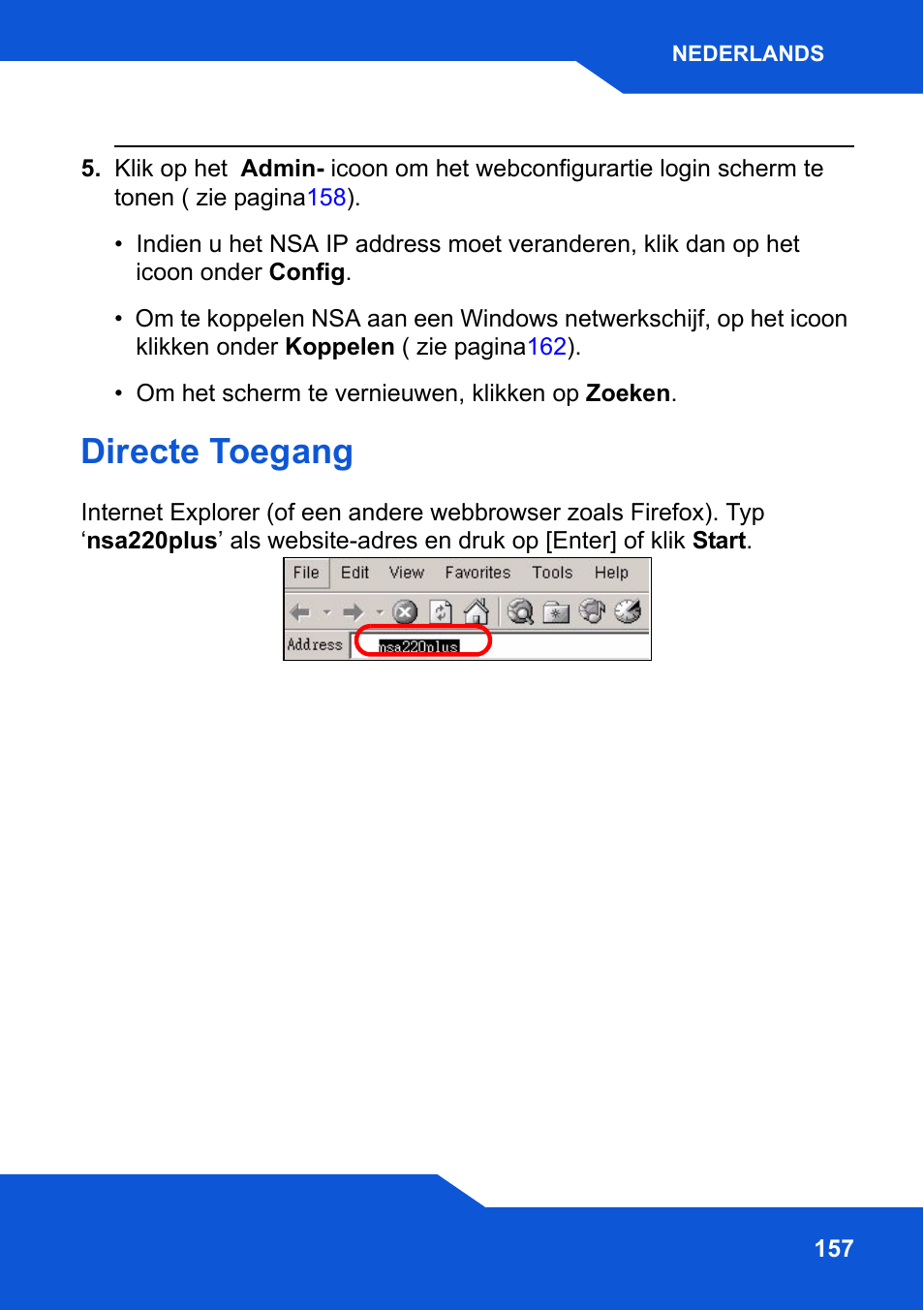 Directe toegang | ZyXEL Communications Network Storage NSA-220 Plus User Manual | Page 157 / 216