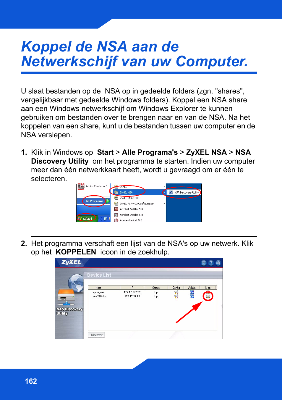 Koppel de nsa aan de netwerkschijf van uw computer, Gina | ZyXEL Communications Network Storage NSA-220 Plus User Manual | Page 162 / 216