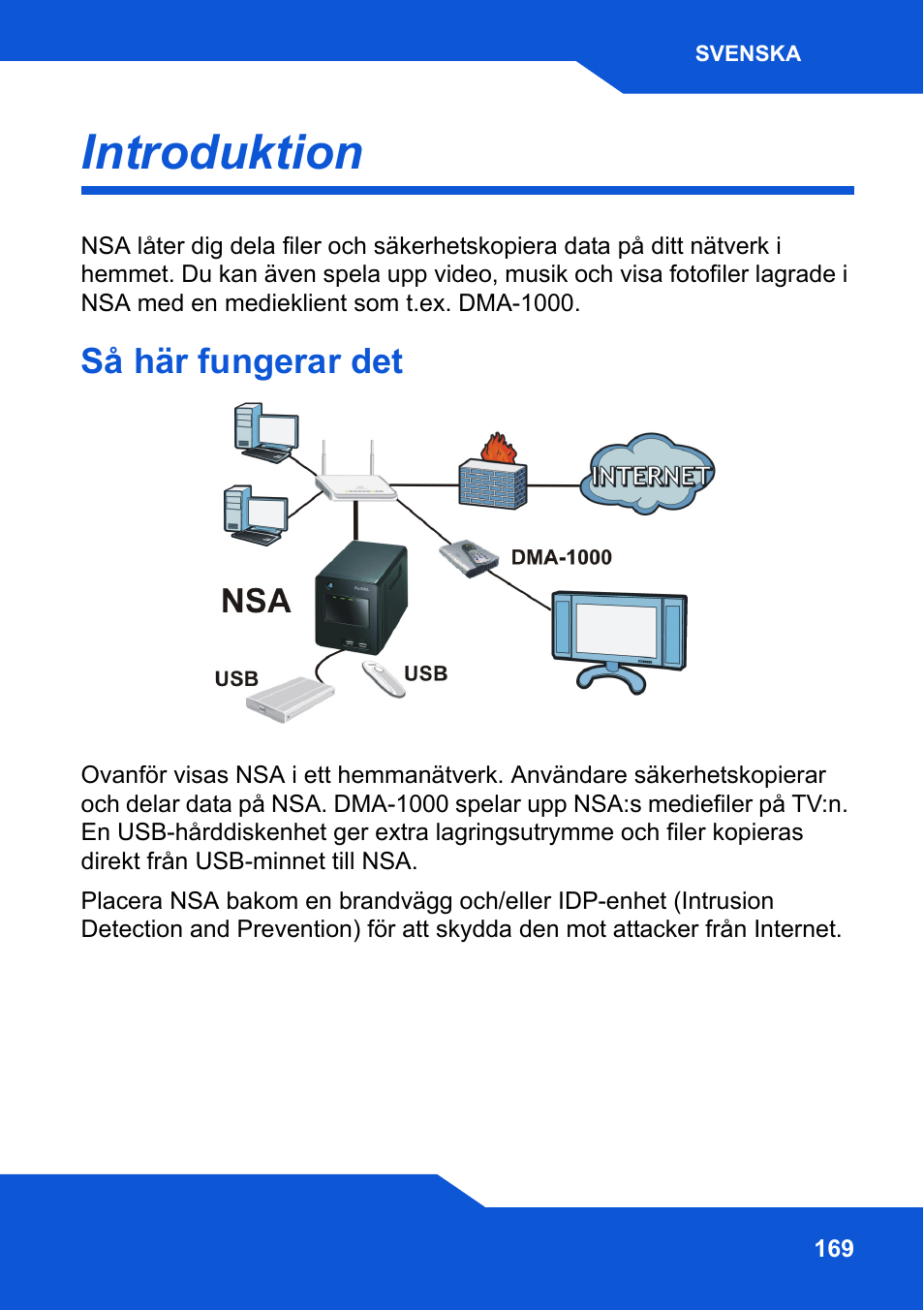 Svenska, Introduktion, Så här fungerar det | ZyXEL Communications Network Storage NSA-220 Plus User Manual | Page 169 / 216