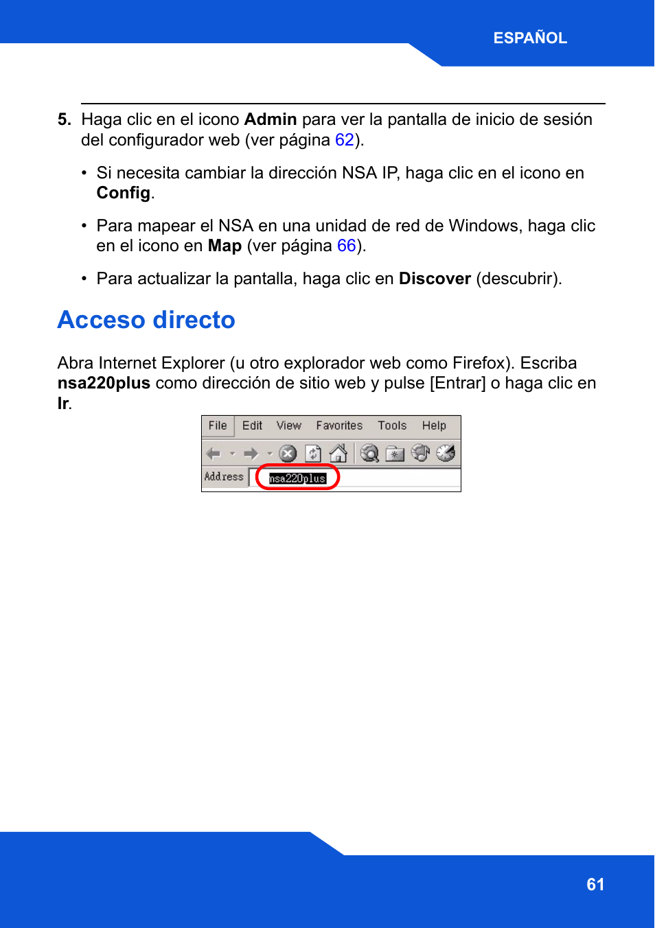Acceso directo | ZyXEL Communications Network Storage NSA-220 Plus User Manual | Page 61 / 216