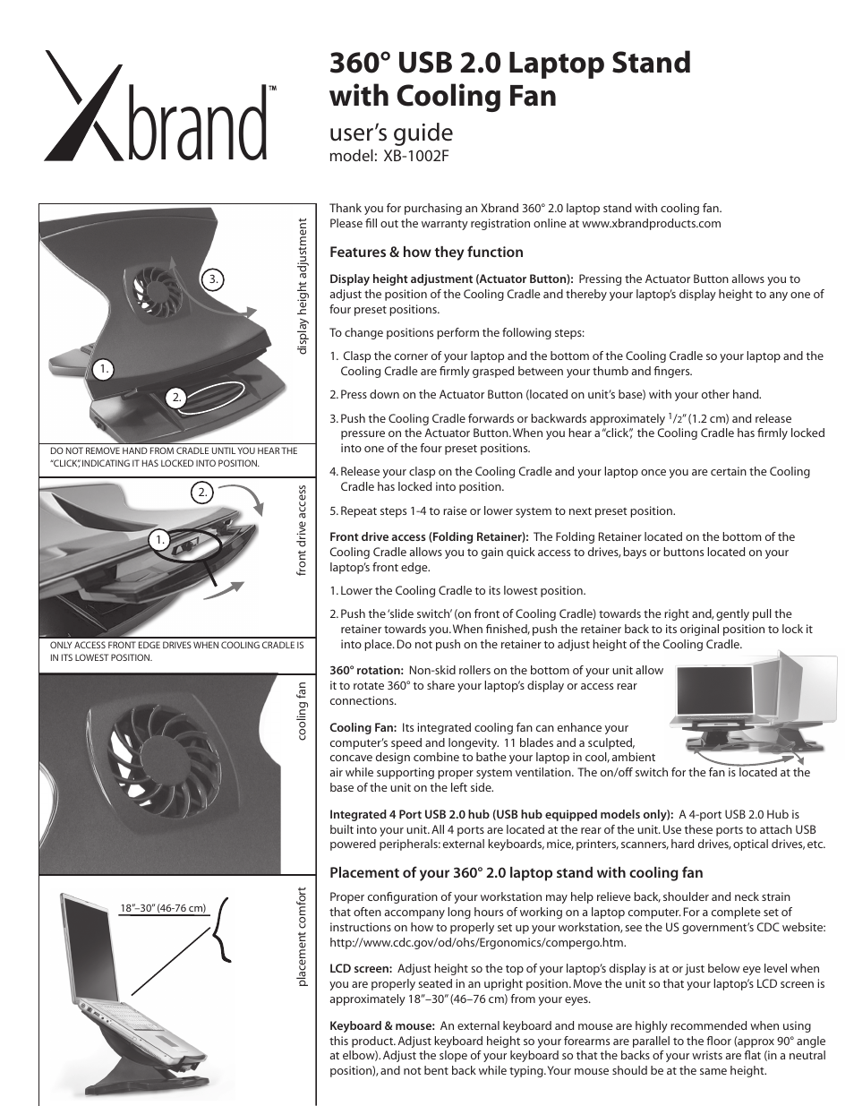 Xbrand XB-1002F User Manual | 2 pages