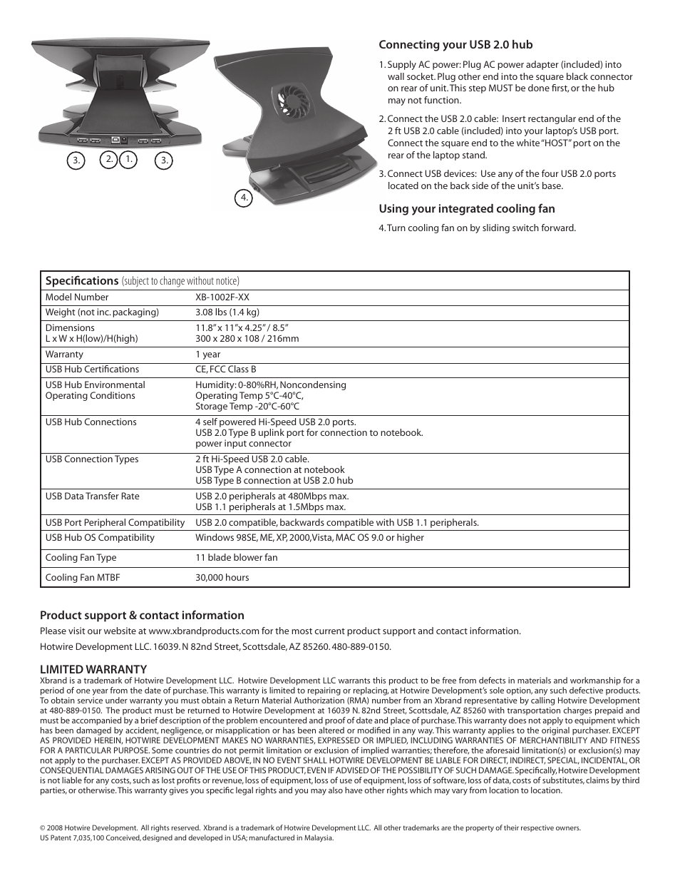 Xbrand XB-1002F User Manual | Page 2 / 2