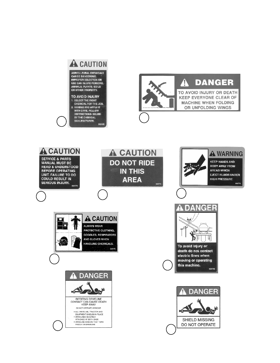 565 trailer sprayer - safety instructions, Safety decals on a redball, 565 trailer sprayer | Redball Electrical 565 User Manual | Page 10 / 110