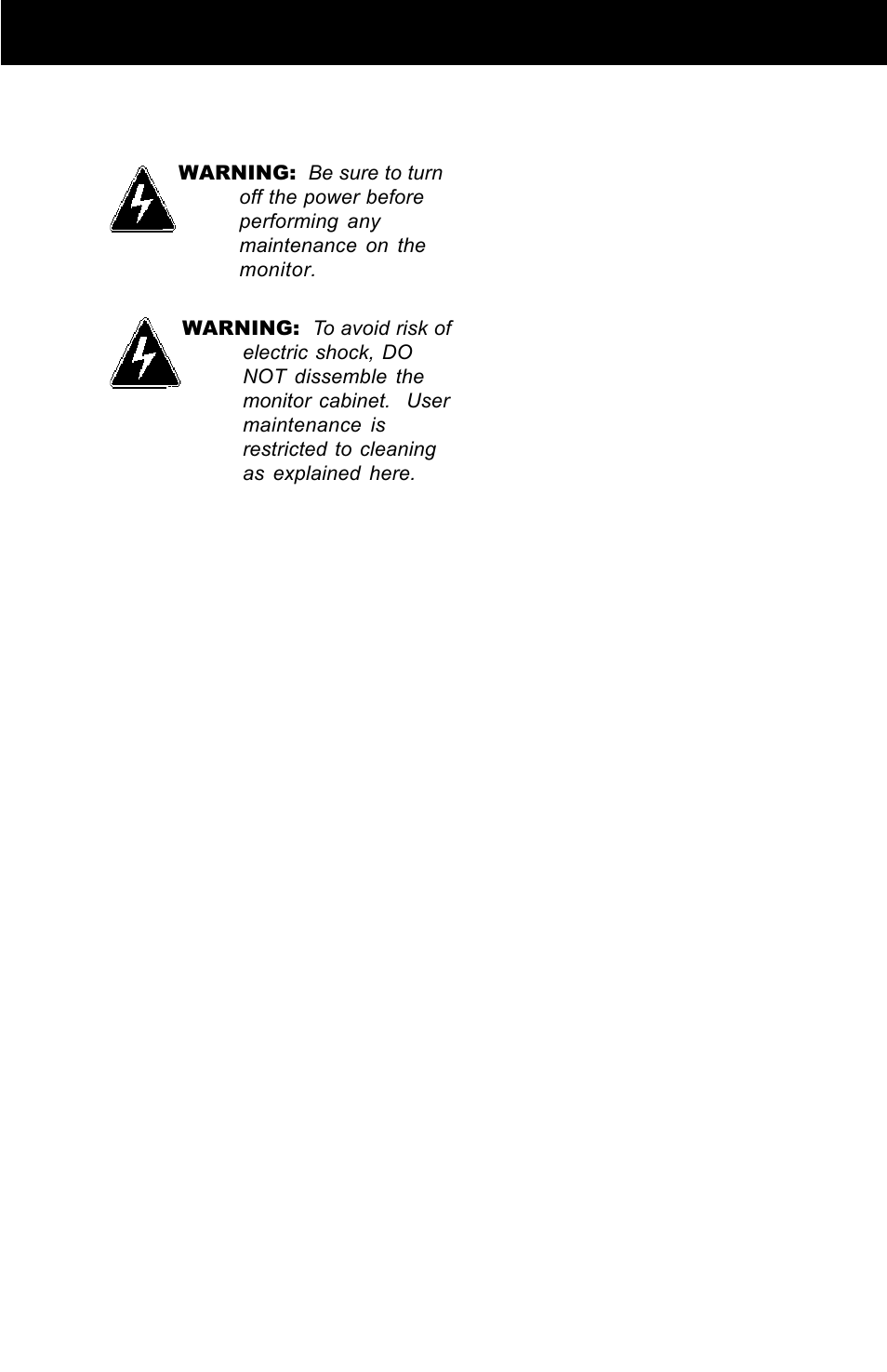 Maintenance clean monitor | Z Microsystems 21 User Manual | Page 22 / 34