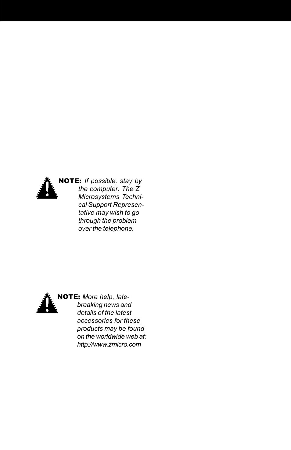 Appendix, Support | Z Microsystems 21 User Manual | Page 27 / 34