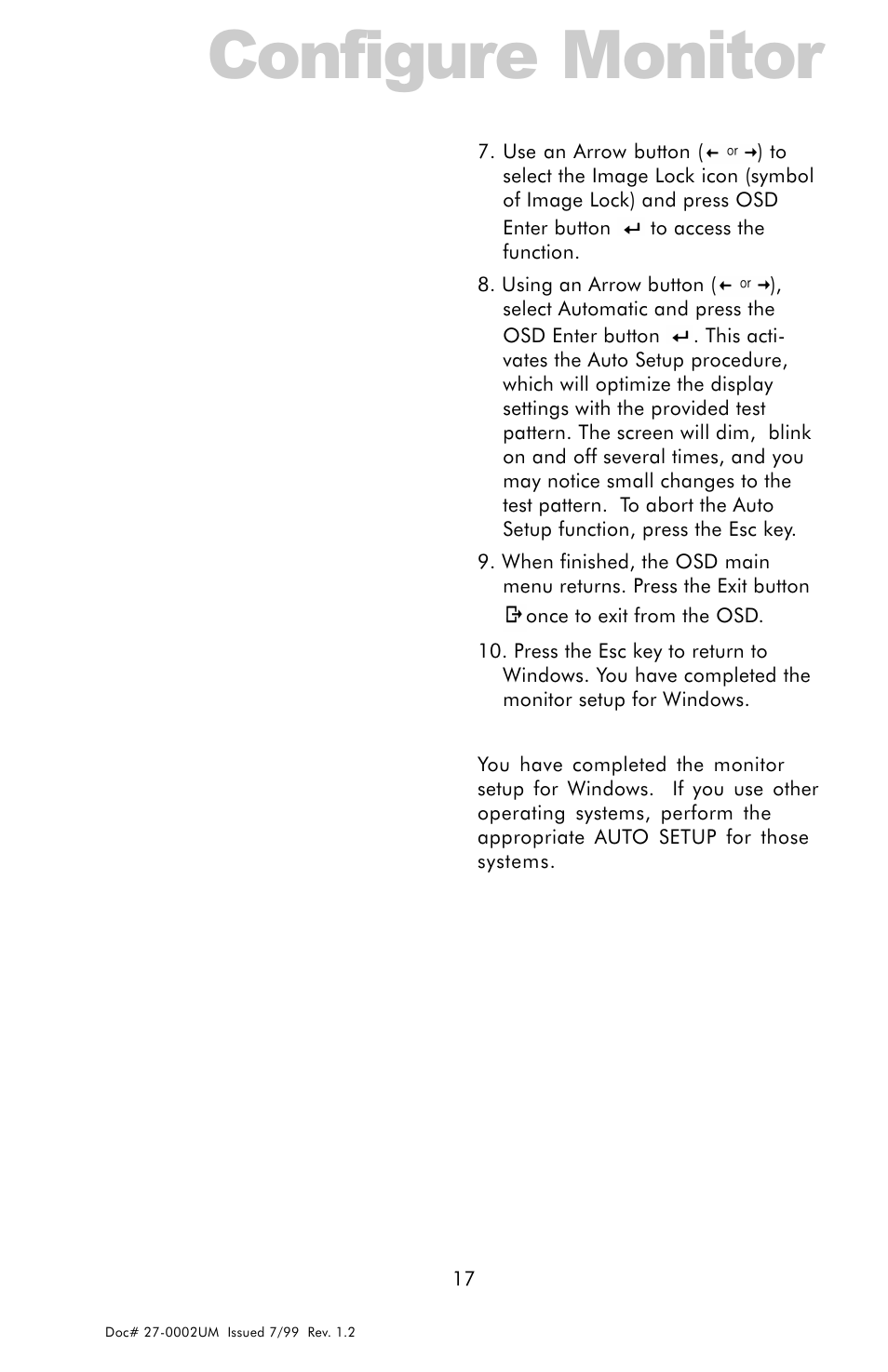Configure monitor | Z Microsystems 15 User Manual | Page 17 / 35