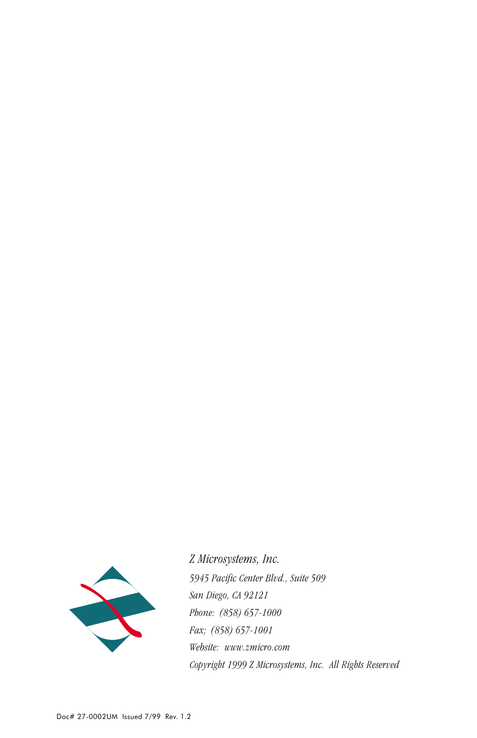Z microsystems, inc | Z Microsystems 15 User Manual | Page 35 / 35