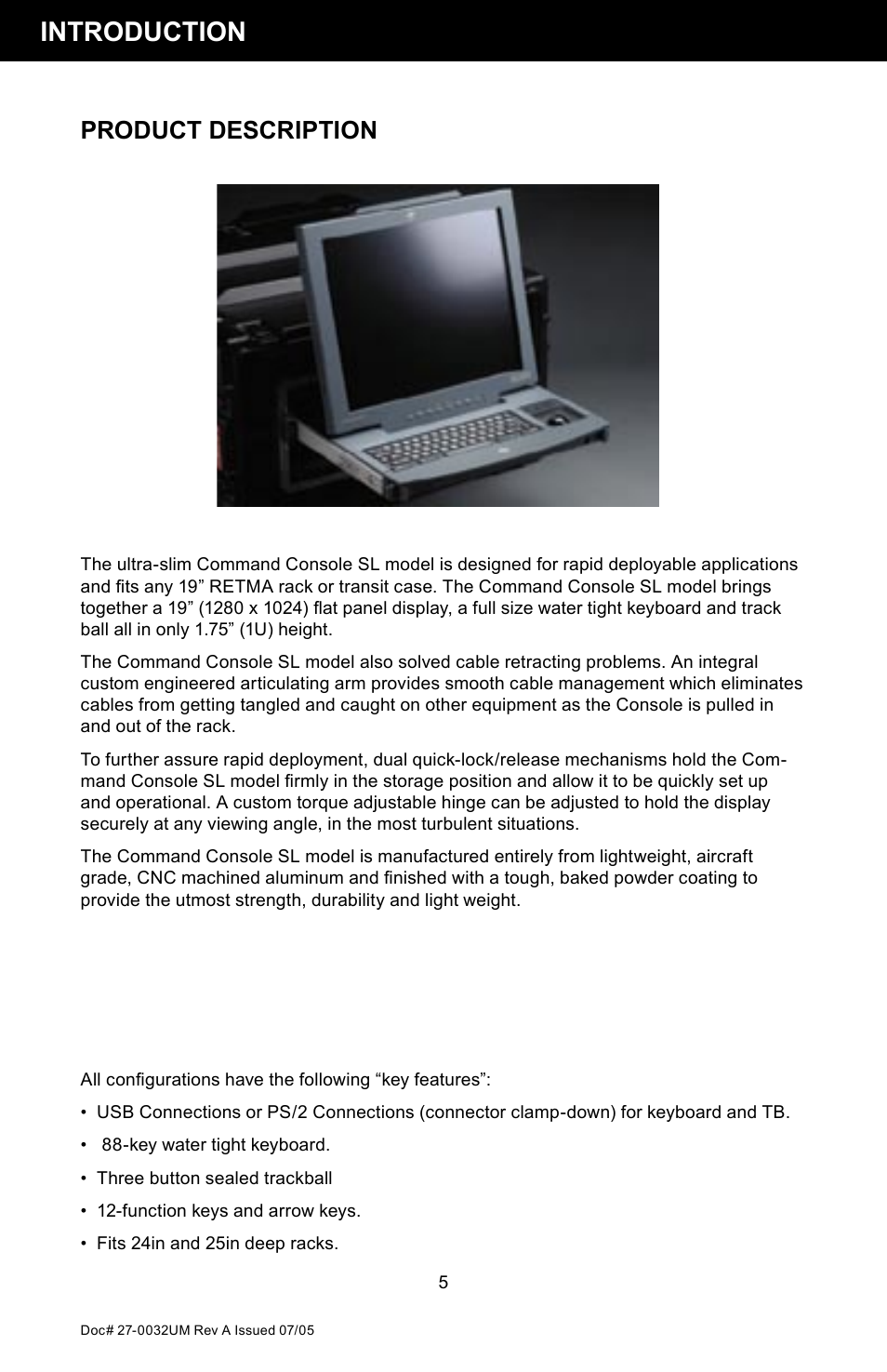 Introduction, Product description | Z Microsystems SL User Manual | Page 5 / 51