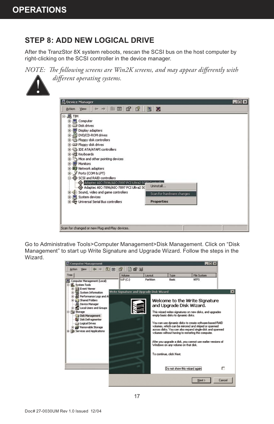Operations, Step 8: add new logical drive | Z Microsystems 8X User Manual | Page 17 / 51