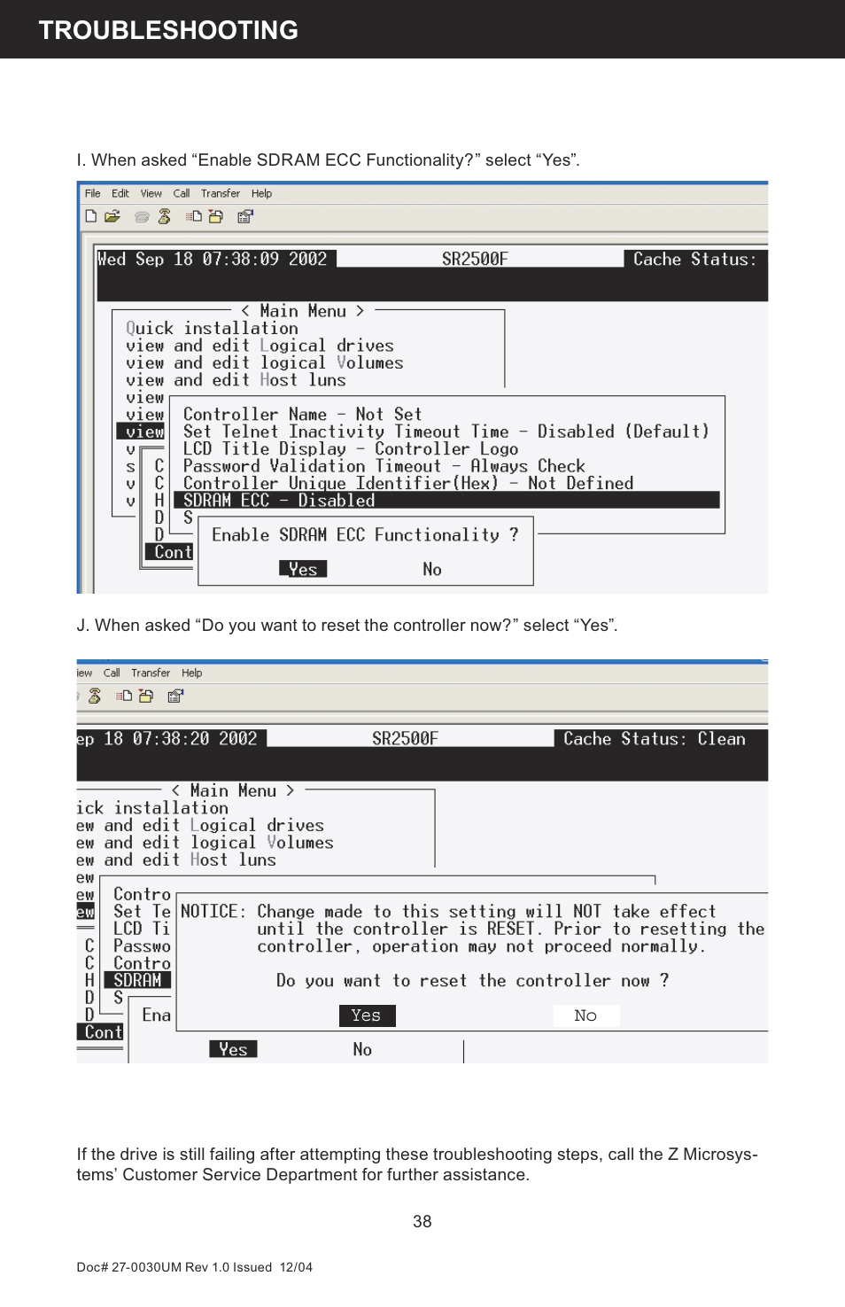 Troubleshooting | Z Microsystems 8X User Manual | Page 38 / 51