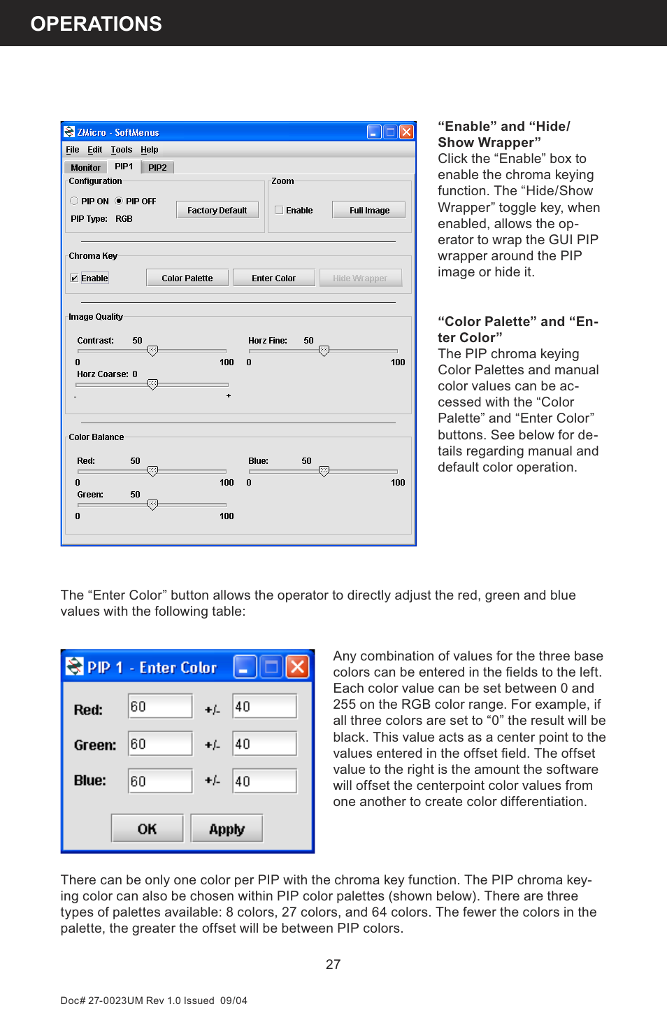 Operations | Z Microsystems 19 User Manual | Page 27 / 67