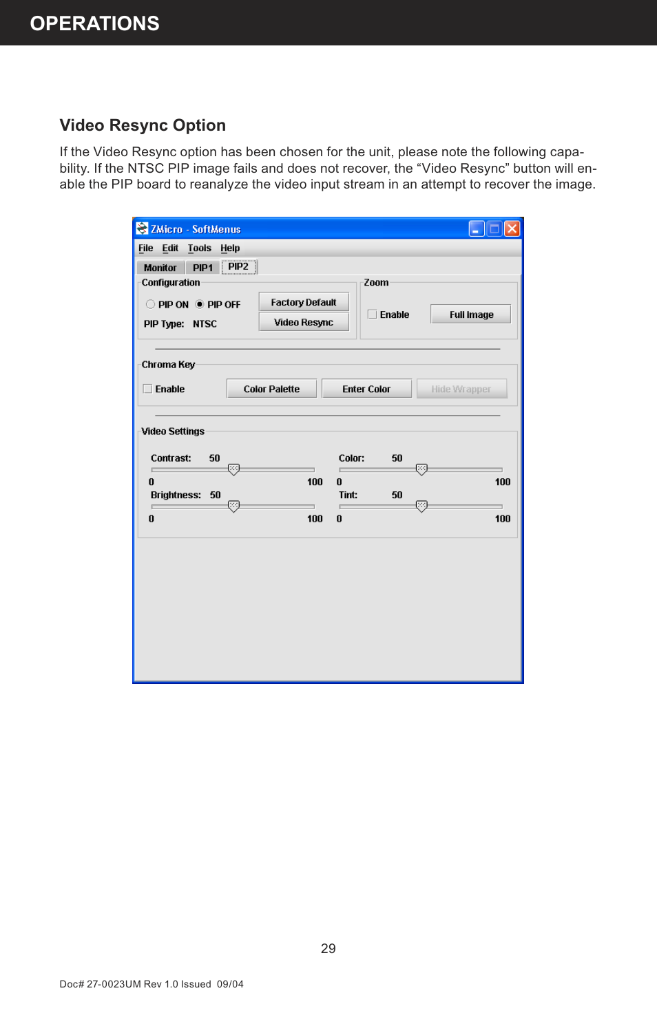 Operations | Z Microsystems 19 User Manual | Page 29 / 67