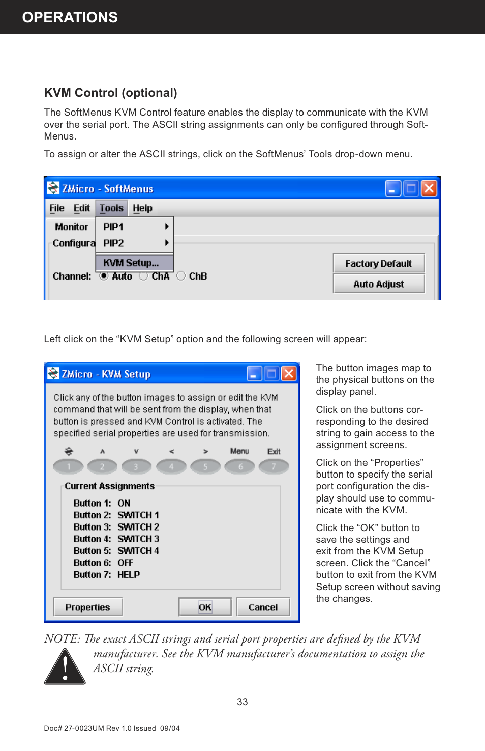 Operations | Z Microsystems 19 User Manual | Page 33 / 67