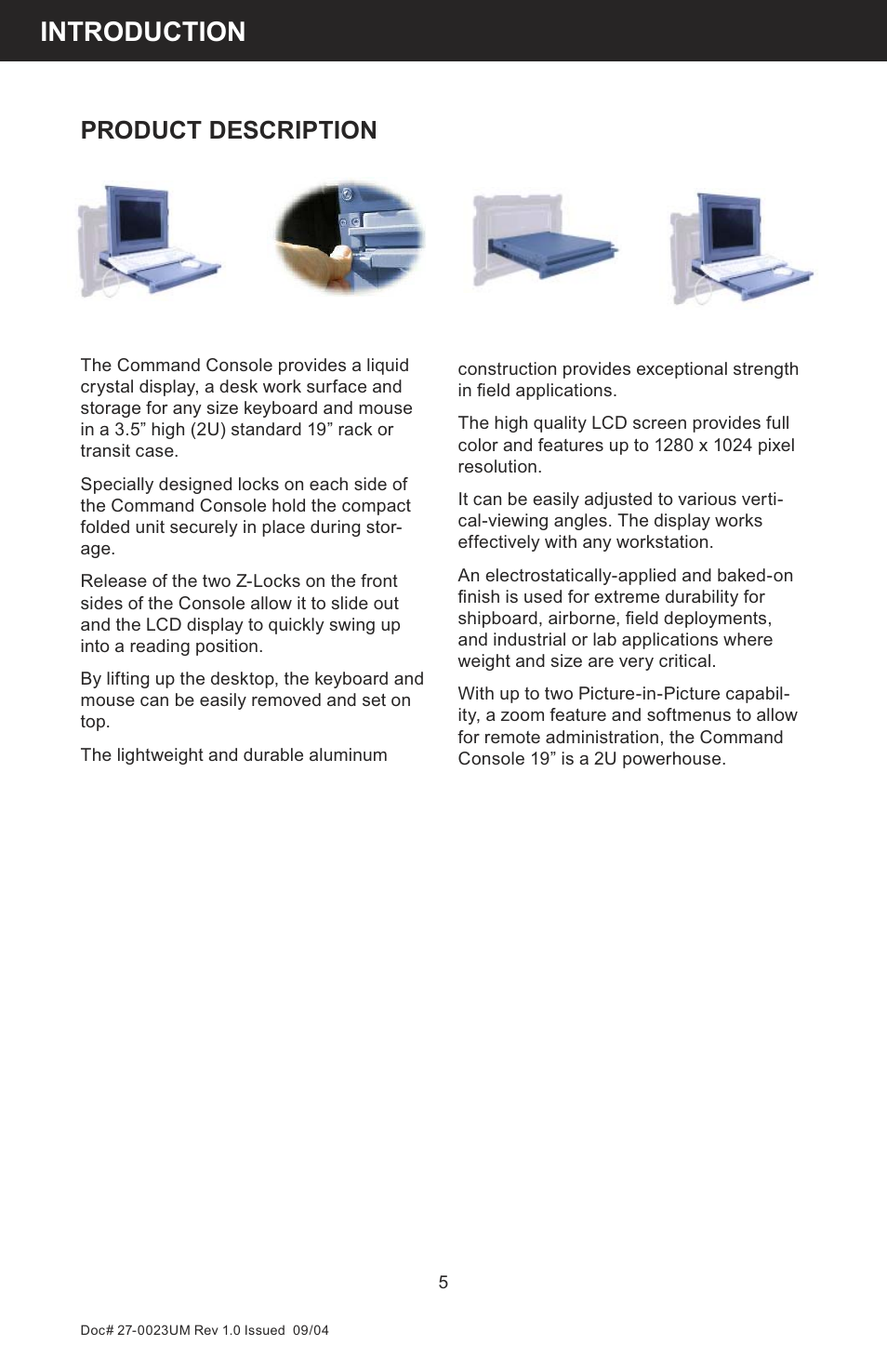 Introduction, Product description | Z Microsystems 19 User Manual | Page 5 / 67