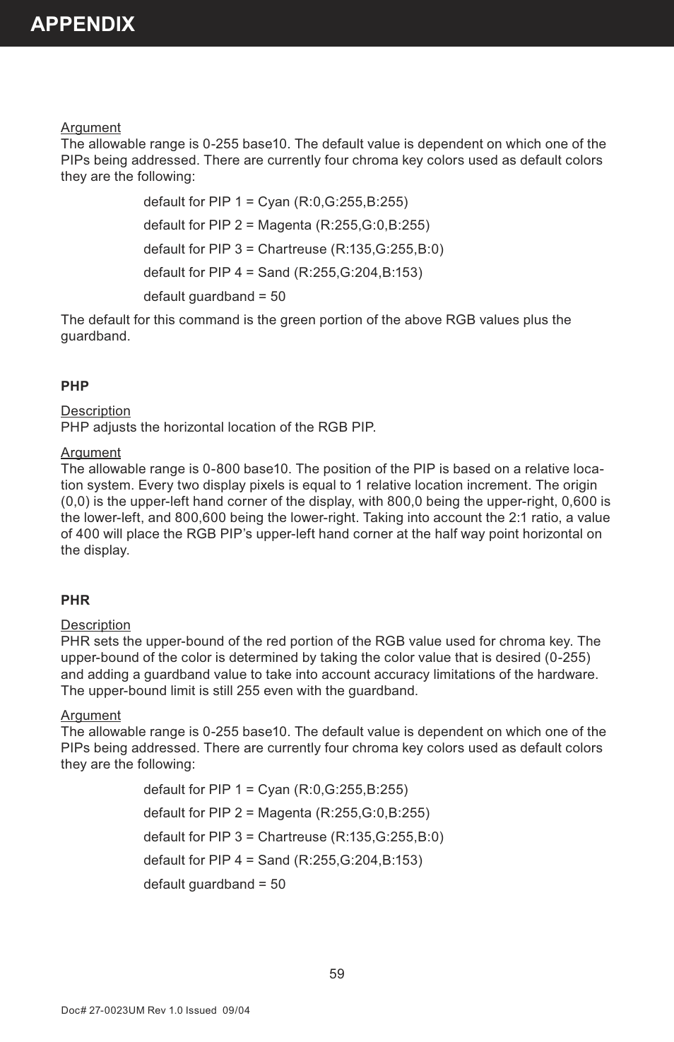 Appendix | Z Microsystems 19 User Manual | Page 59 / 67