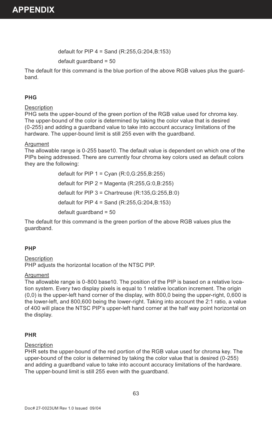 Appendix | Z Microsystems 19 User Manual | Page 63 / 67