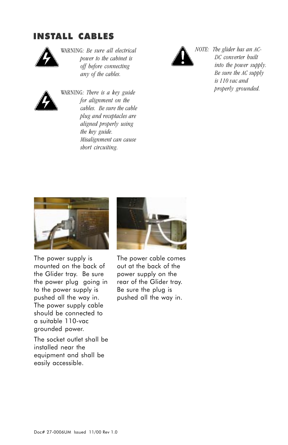 Install cables | Z Microsystems GLIDER 20 User Manual | Page 11 / 35