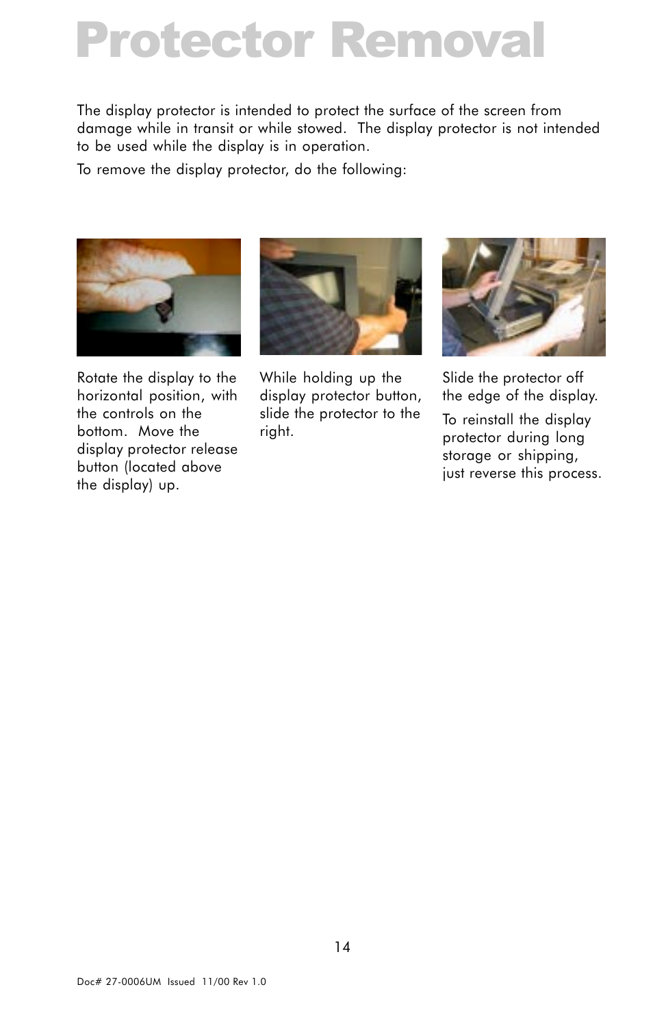Protector removal | Z Microsystems GLIDER 20 User Manual | Page 14 / 35