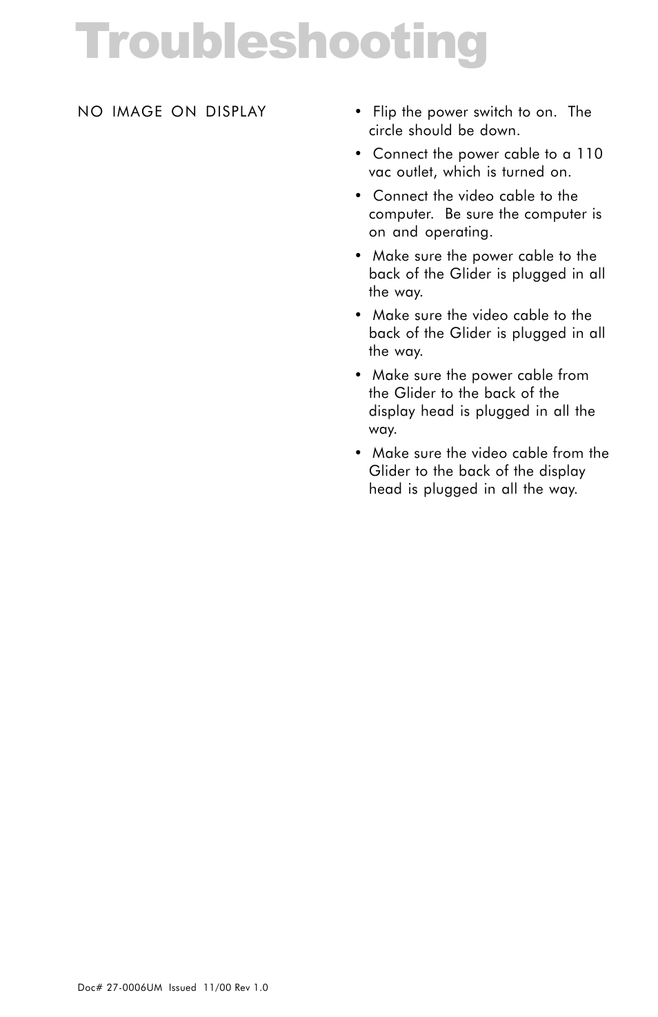 Troubleshooting | Z Microsystems GLIDER 20 User Manual | Page 28 / 35