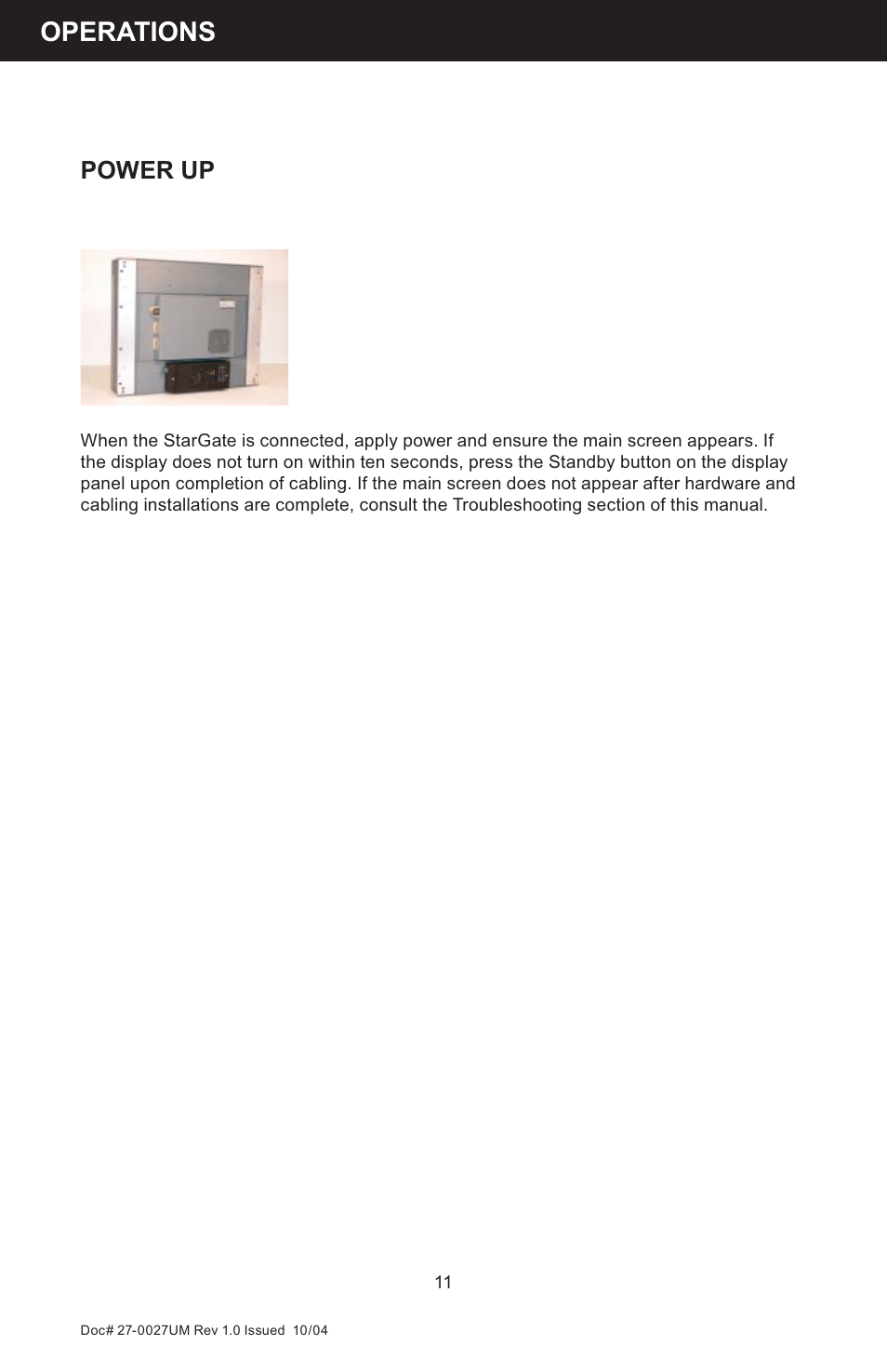 Operations, Power up | Z Microsystems StarGate 20 User Manual | Page 11 / 64