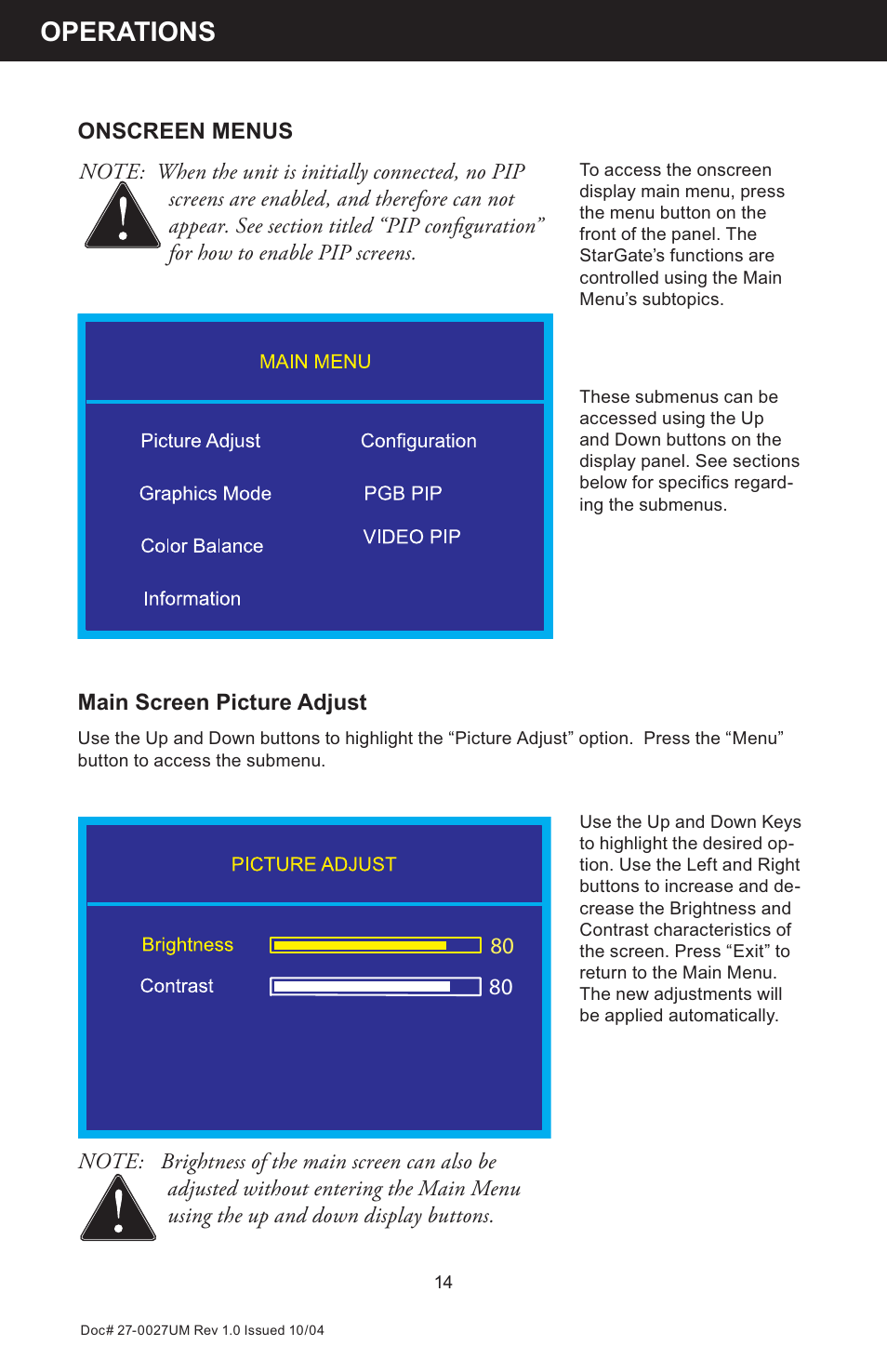 Operations | Z Microsystems StarGate 20 User Manual | Page 14 / 64