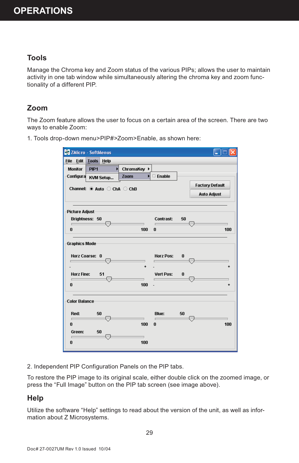 Operations | Z Microsystems StarGate 20 User Manual | Page 29 / 64