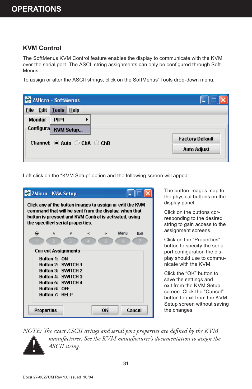 Operations | Z Microsystems StarGate 20 User Manual | Page 31 / 64