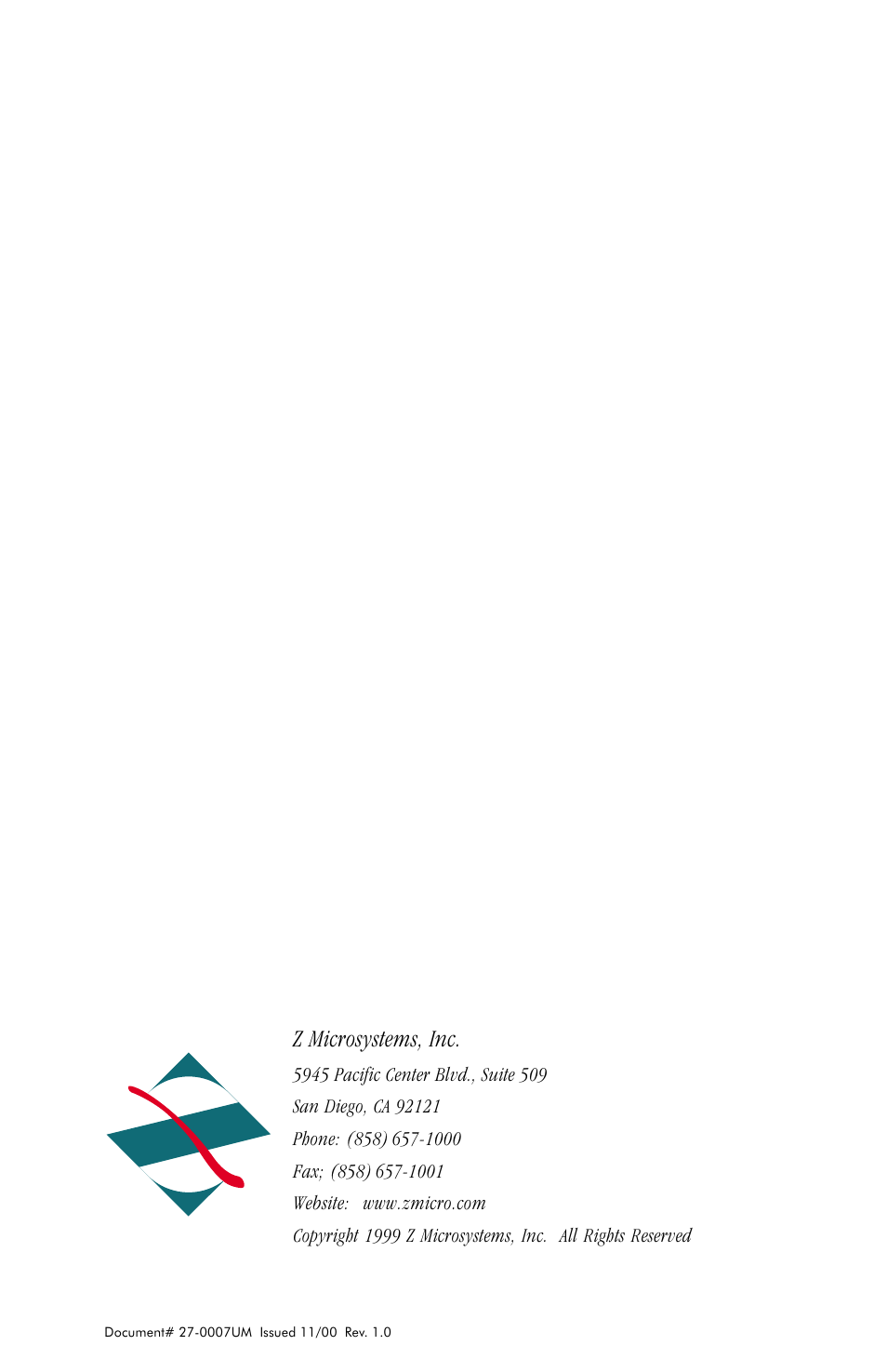 Z microsystems, inc | Z Microsystems ZX Station User Manual | Page 34 / 34