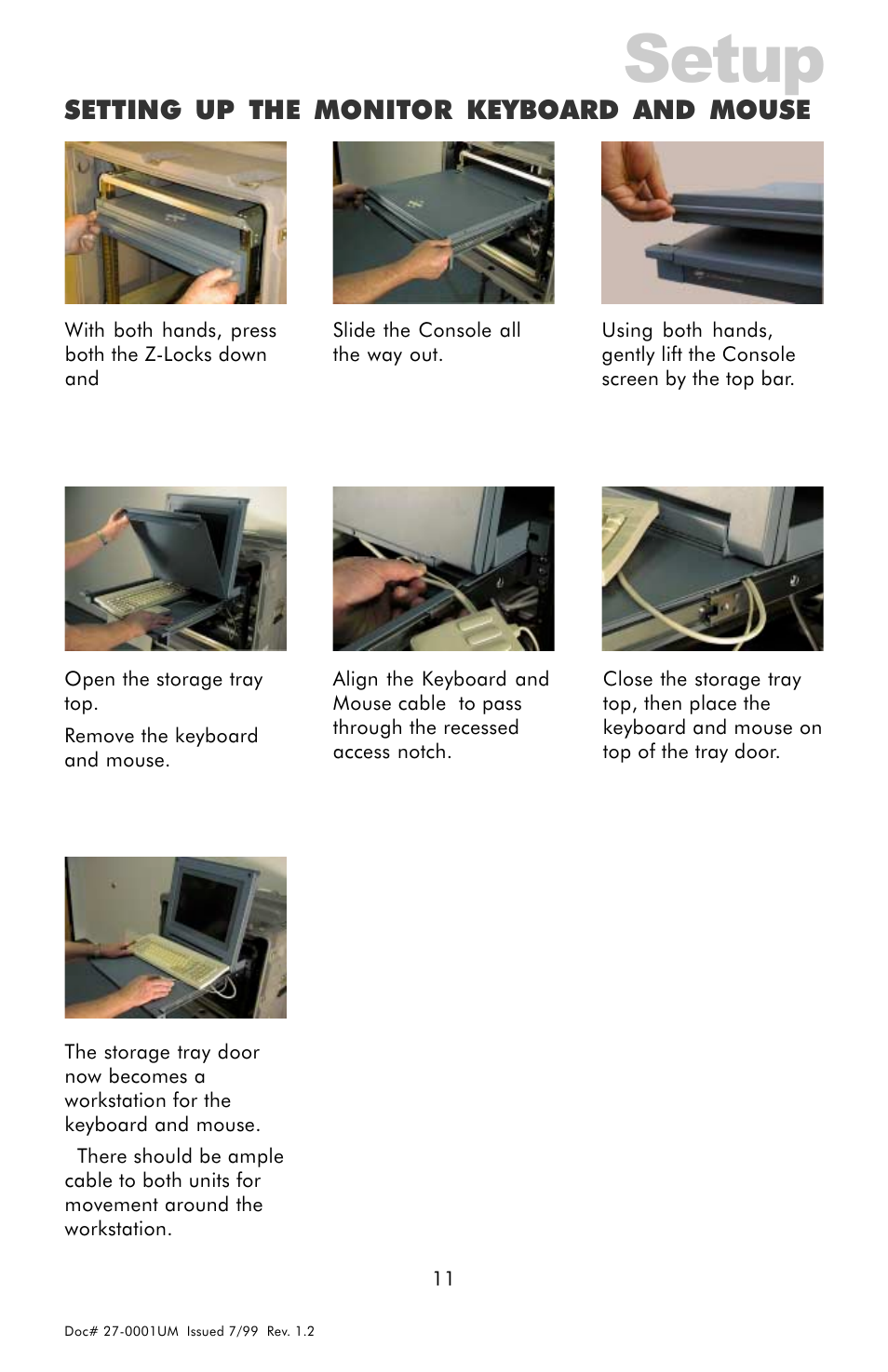 Setup, Setting up the monitor keyboard and mouse | Z Microsystems 14 User Manual | Page 11 / 32