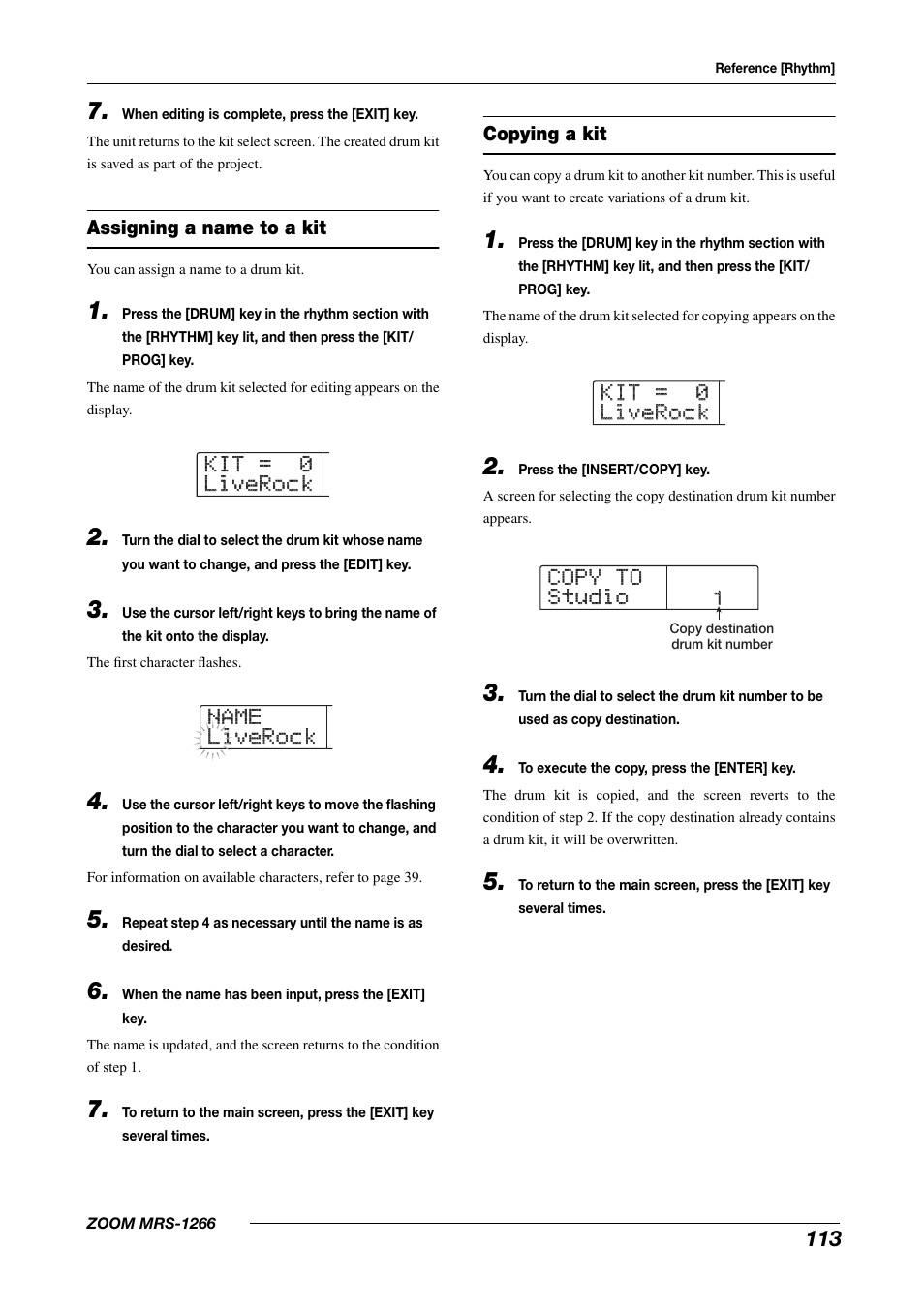 Copy to copy to studio studio | Zoom MRS-1266 User Manual | Page 113 / 192