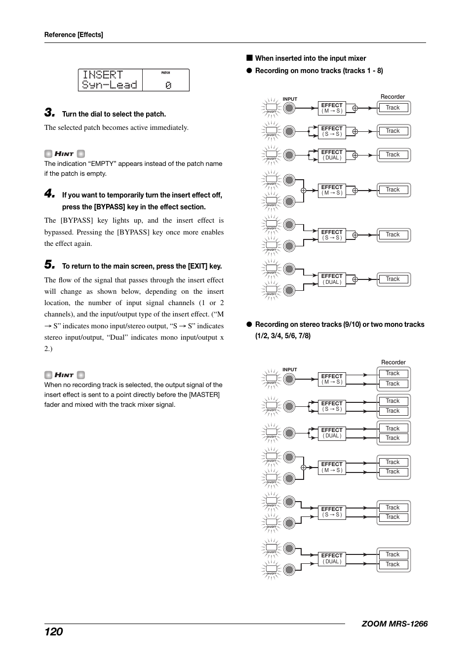 Insert insert syn-lead syn-lead | Zoom MRS-1266 User Manual | Page 120 / 192