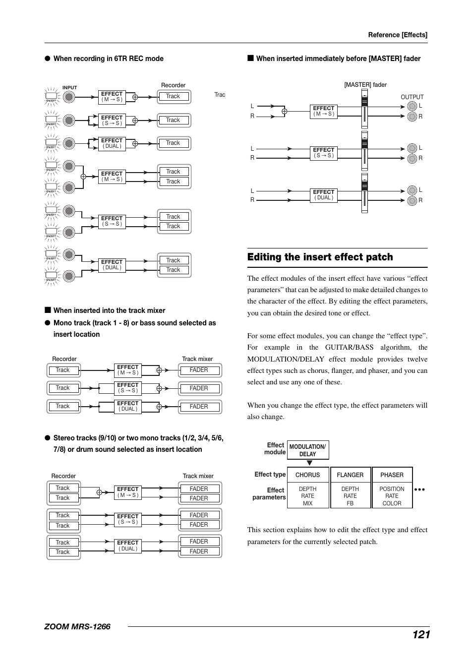 Editing the insert effect patch | Zoom MRS-1266 User Manual | Page 121 / 192