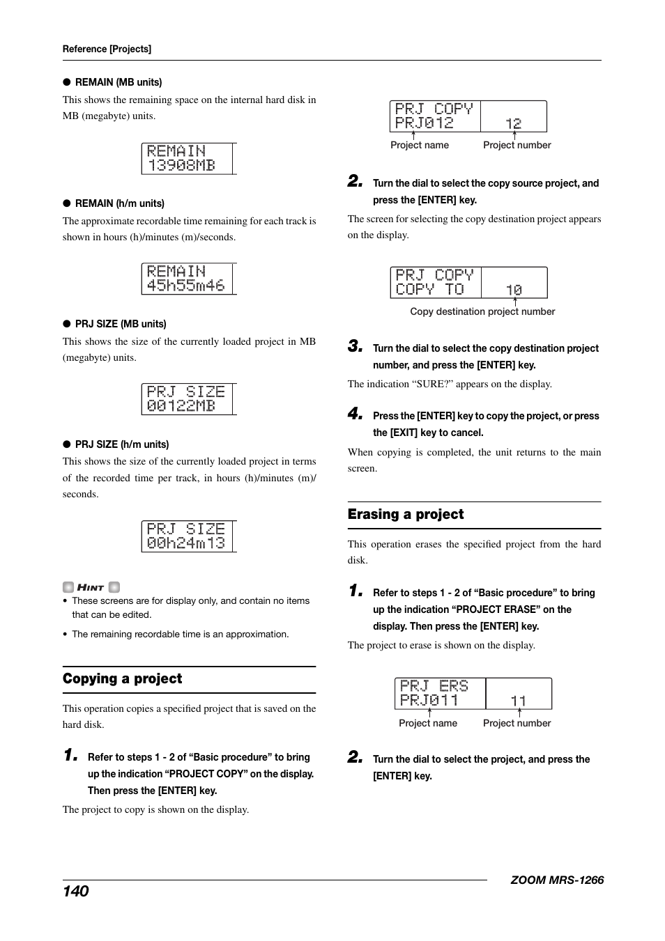 Prj copy prj copy copy to copy to | Zoom MRS-1266 User Manual | Page 140 / 192