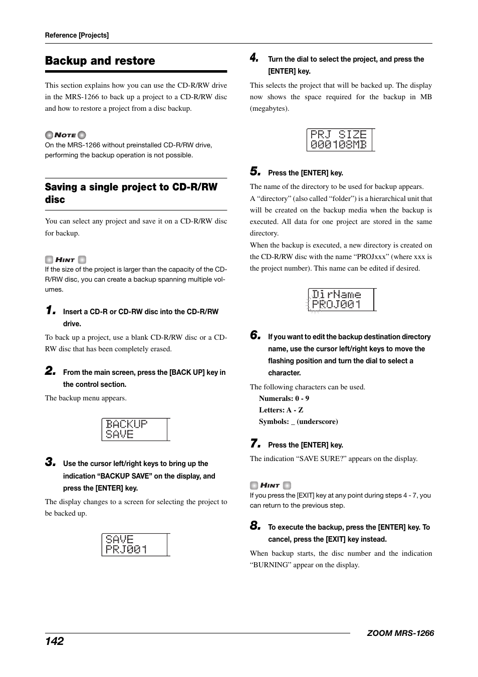 Backup and restore | Zoom MRS-1266 User Manual | Page 142 / 192