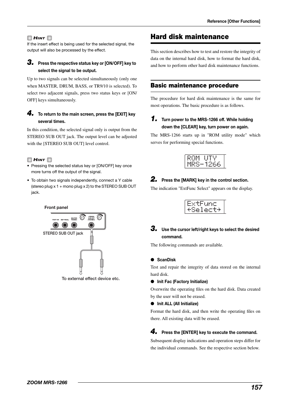 Hard disk maintenance | Zoom MRS-1266 User Manual | Page 157 / 192