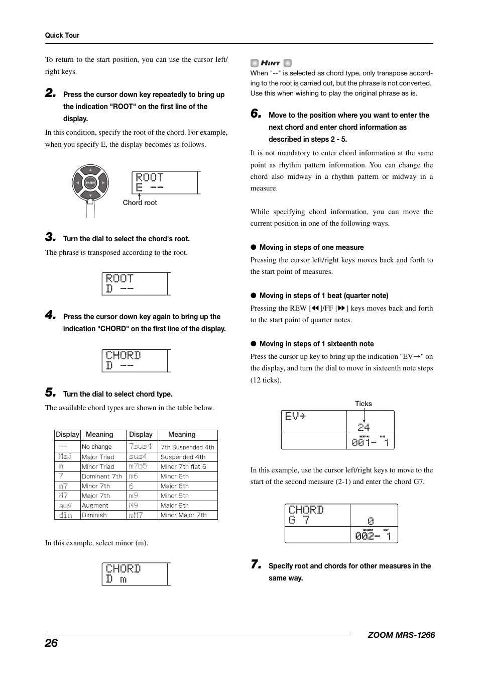 Ev evå, Chord chord g 7 g 7 | Zoom MRS-1266 User Manual | Page 26 / 192